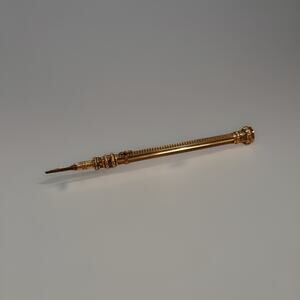 Victorian Gold Filled Retractable Propelling Pencil Ornate Gem Stone Top 1880